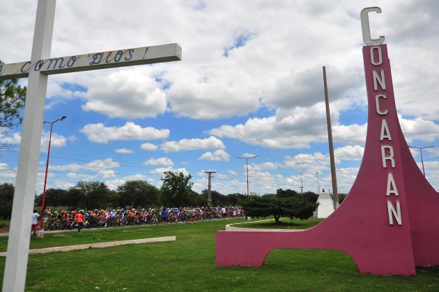 El pueblo de Concarán fue nuevamente el escenario y punto de partida de una etapa del Tour de San Luis