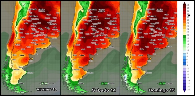 Temperaturas para el fin de semana