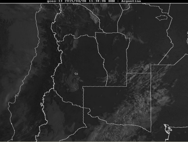 Imagen satelital del cielo en Cuyo