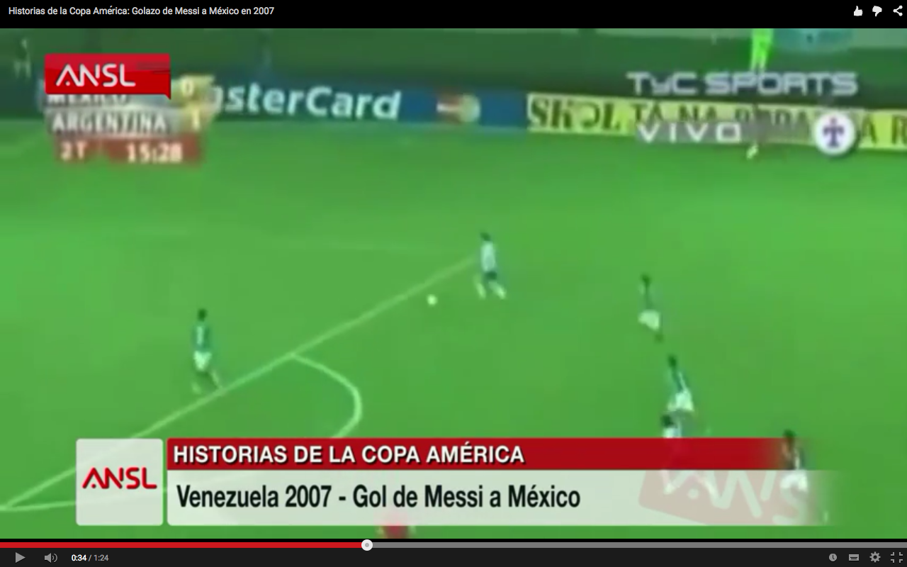 Golazo de Messi a México en 2007