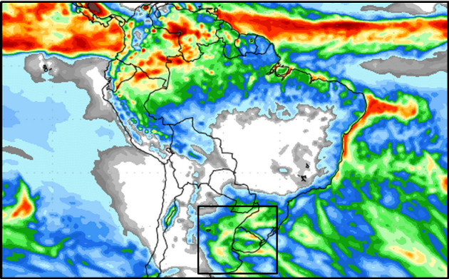 Acumulado de lluvias desde el 25 de junio al 2 de julio.