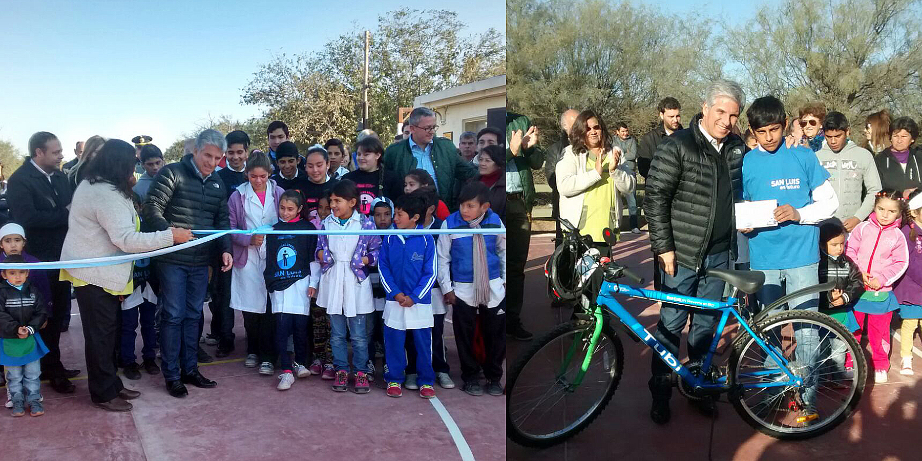 Poggi recorrió parajes y pueblos de Ayacucho; inauguró playones, entregó compus, TuBi y estampillas