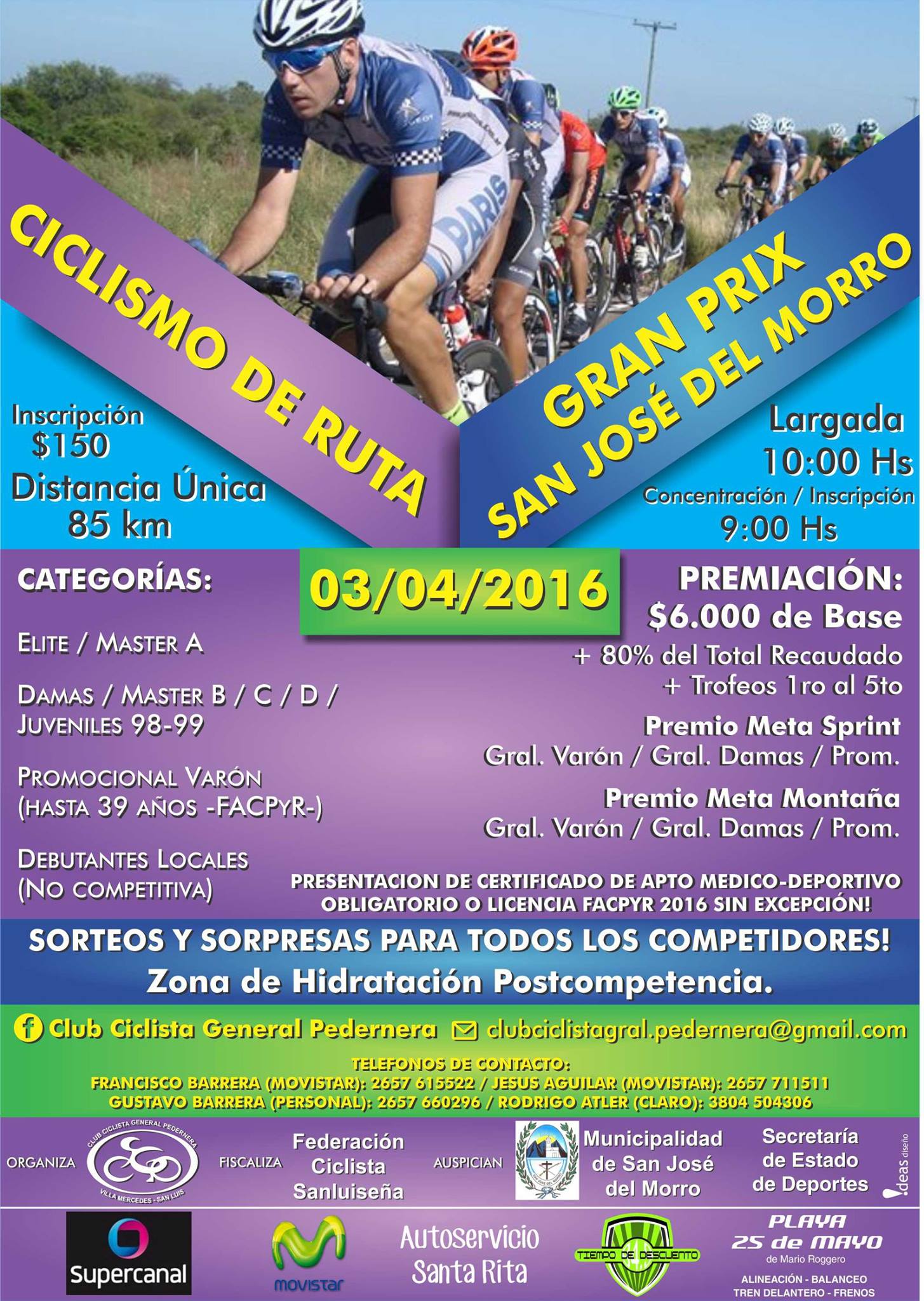 Este domingo se corre el Grand Prix San José Del Morro