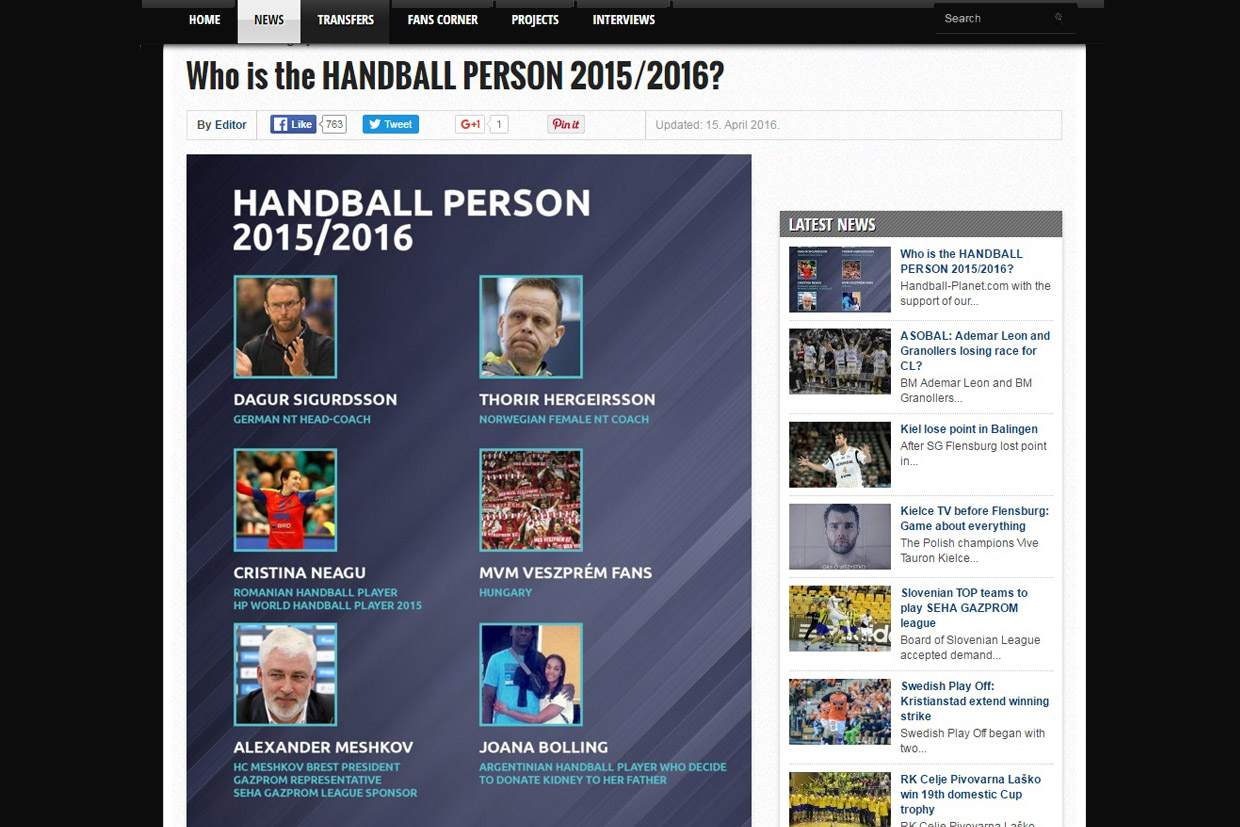 Joana Bolling, nominada entre las personalidades destacadas del handball internacional