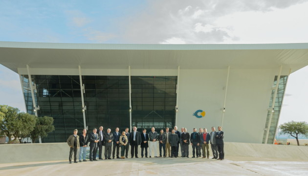 Ministros de Obras Públicas del país y autoridades del CIMOP, recorrieron junto al rector Salino y al ministro Felipe Tomasevich, la obra del Campus Abierto ULP "Arturo Rodríguez Jurado".