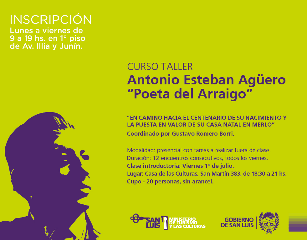 Continúan abiertas las inscripciones para el taller sobre Antonio Esteban Agüero