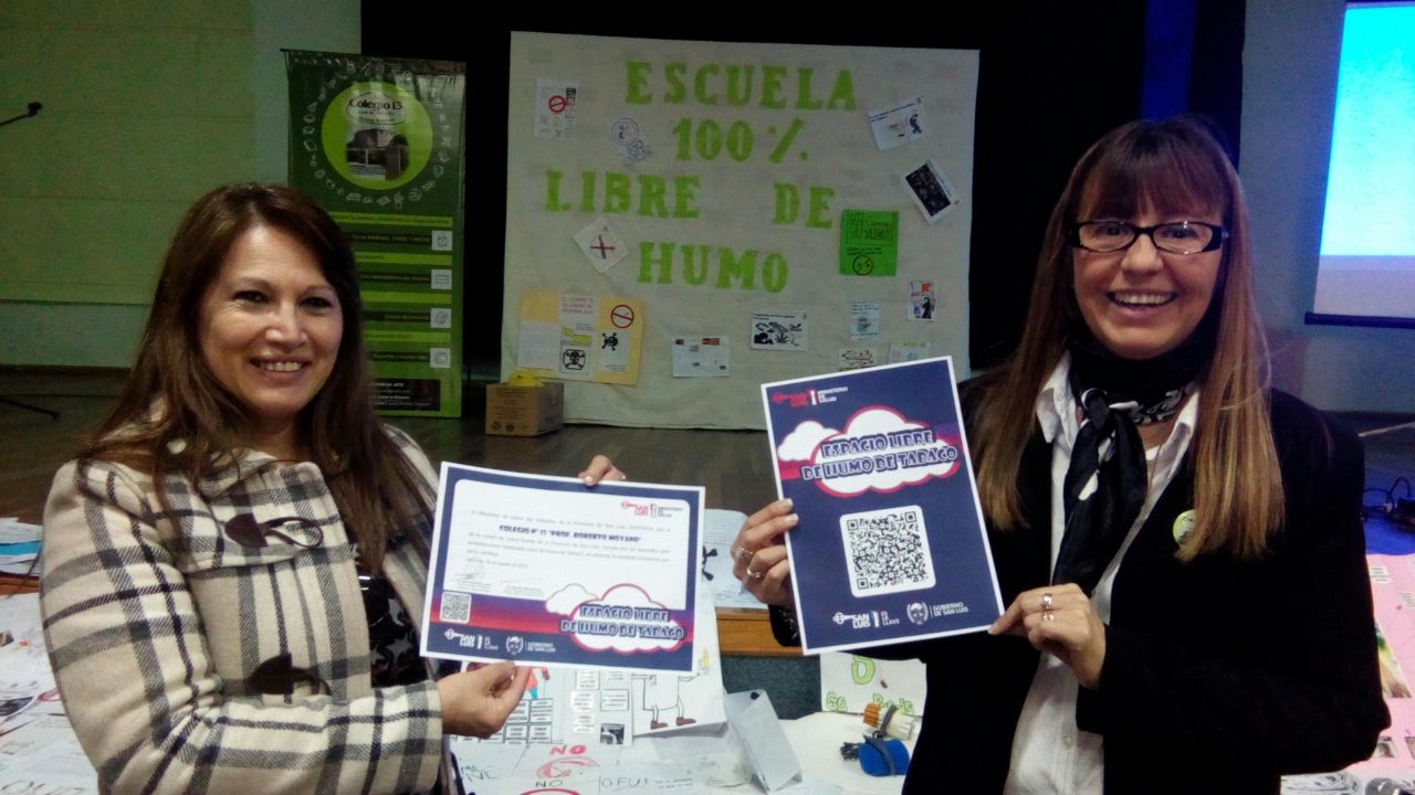 Salud certificó “Libre de Humo de Tabaco” a una escuela de Juana Koslay