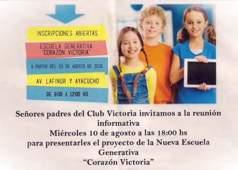 Reunión informativa sobre la nueva escuela generativa “Corazón Victoria”