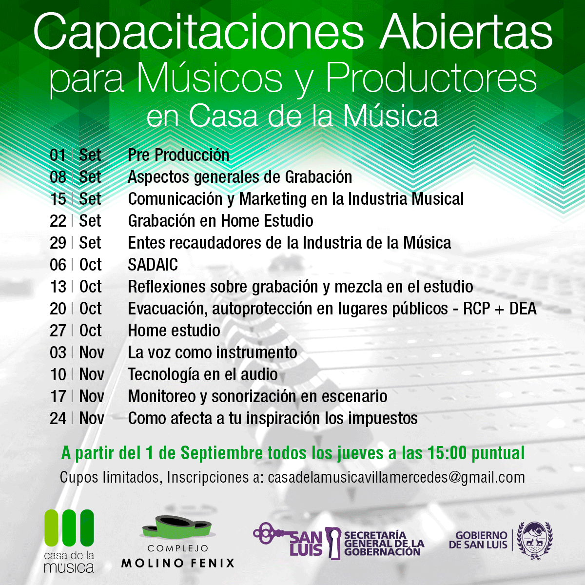 Capacitaciones en la Casa de la Música