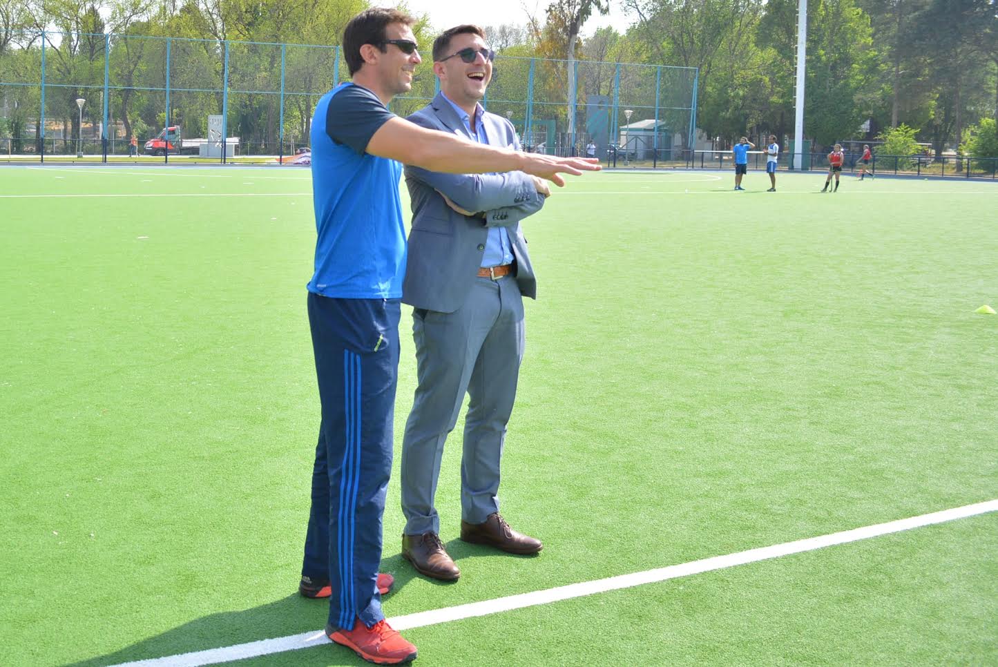 El secretario de Deportes acompañó a los más chicos en un nuevo día de Intercolegiales