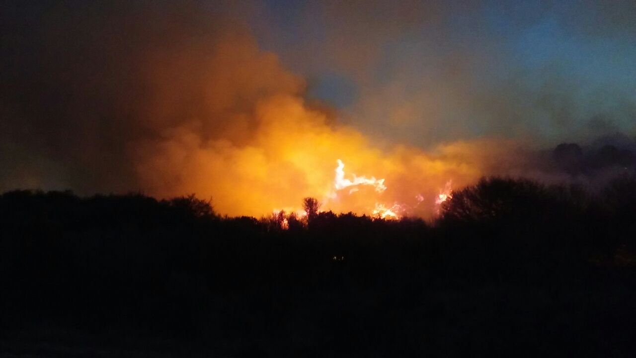 Continuarán trabajando durante la noche para controlar el fuego