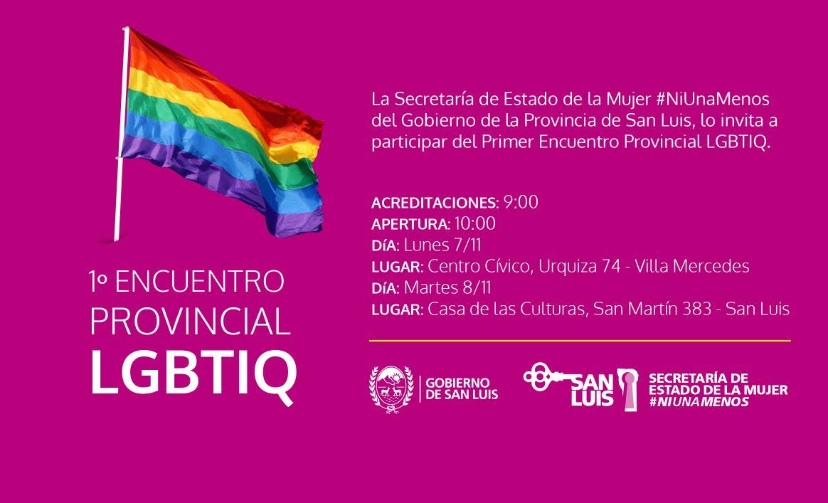 Se realizará el Primer Encuentro Provincial de LGBTIQ