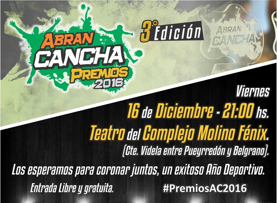 Premios “Abran Cancha” 2016