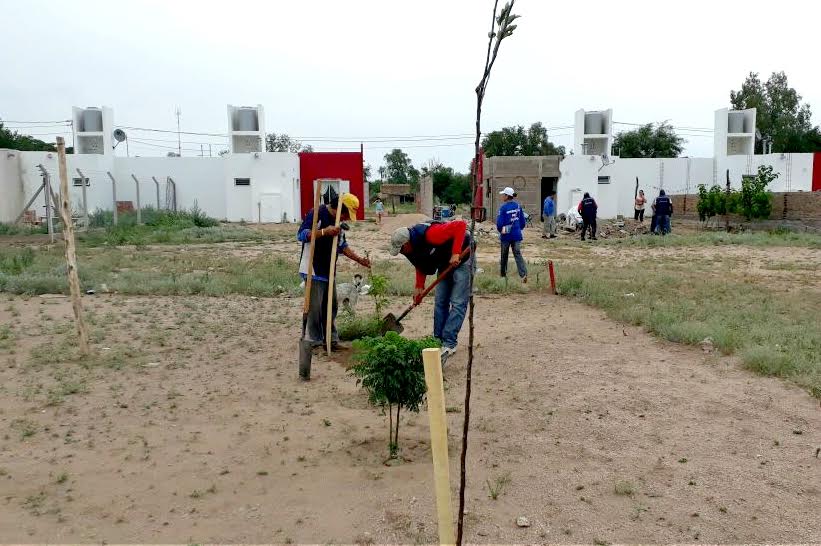 El 2017 arrancó con la plantación de frutales en el interior provincial