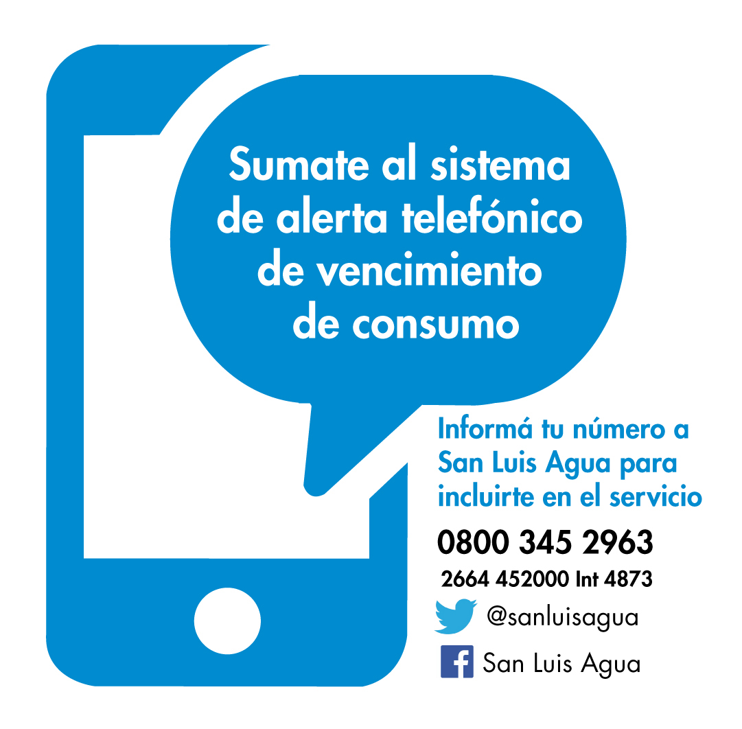 Alerta telefónico de vencimiento de consumos 