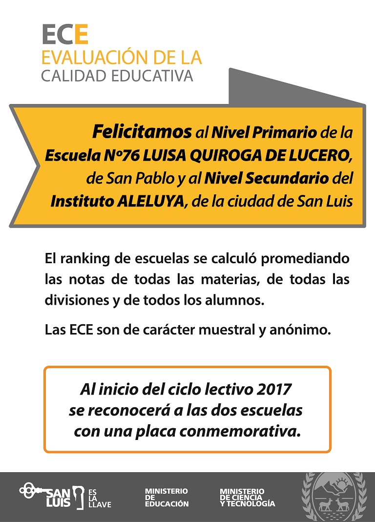 Reconocimiento a las escuelas con mejores promedios