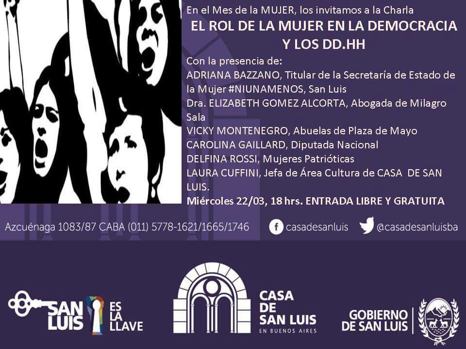 Charla “El rol de la mujer en la democracia y los DDHH”