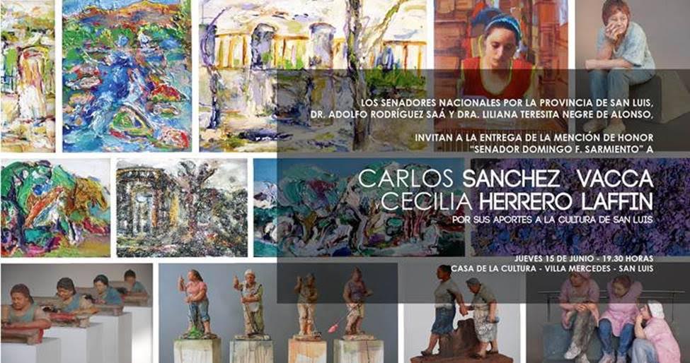 Distinguirán a los artistas plásticos Carlos Sánchez Vacca y Cecilia Herrero Laffin