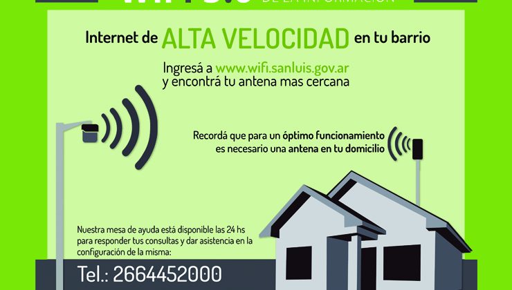 Ampliarán la red de wifi en toda la provincia con la instalación de nuevas antenas