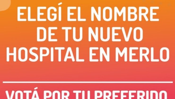 La comunidad de Merlo elegirá el nombre del nuevo hospital