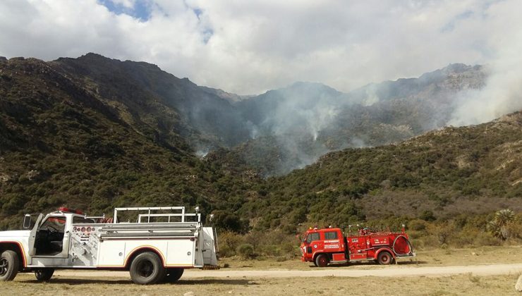 Combaten un incendio forestal en el Piscu Yaco