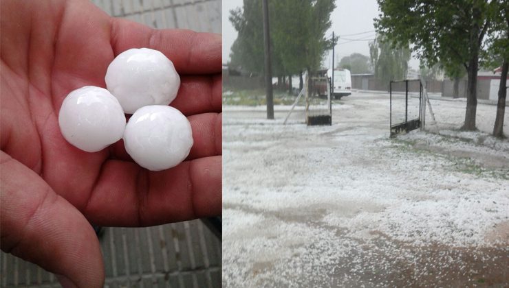 Fuerte tormenta de lluvia y granizo en Justo Daract, Villa Mercedes y Naschel