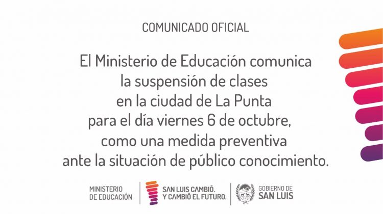 Este viernes también se suspenden las clases en escuelas de La Punta