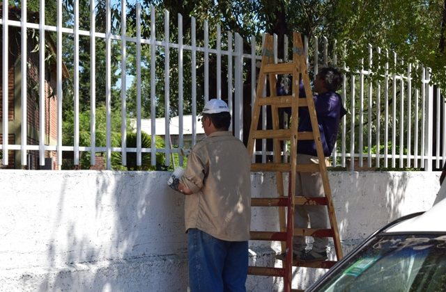 Realizan trabajos de mantenimiento en el predio donde funciona el Ministerio de Desarrollo Social