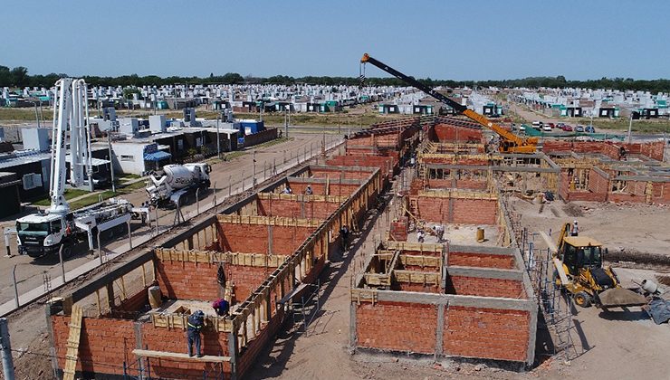 Continúa la construcción de una escuela primaria en Villa Mercedes