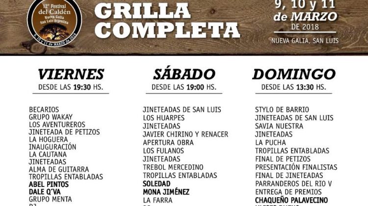 Ya están a la venta las entradas para el Festival del Caldén