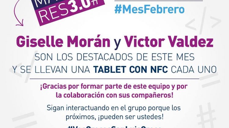 Giselle Morán y Víctor Valdez fueron los destacados de febrero