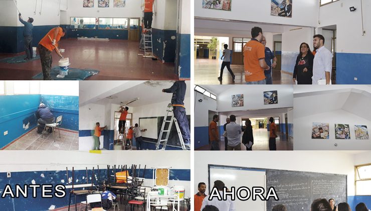 Infraestructura Escolar reparó aulas y el hall interno de la Escuela “Ramón Carrillo”