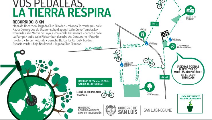 Este 22 de abril habrá una bicicleteada por el Día Internacional de la Tierra