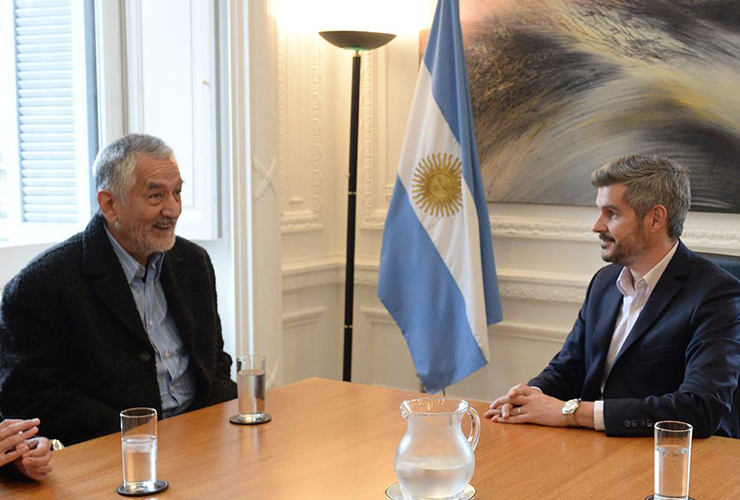 En la Casa Rosada, el gobernador Alberto Rodríguez Saá se reunió con el jefe de Gabinete de la Nación, Marcos Peña.
