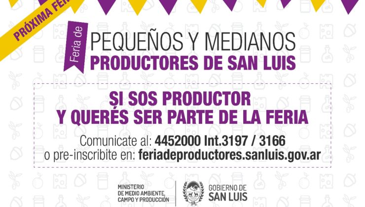 ¿Sos productor? Enterate cómo ser parte de la feria provincial