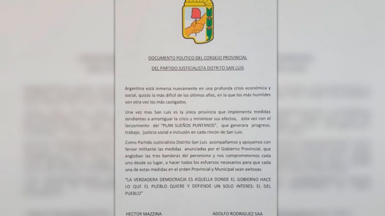 Satisfacción del gobernador por el apoyo del Consejo Provincial del Partido Justicialista