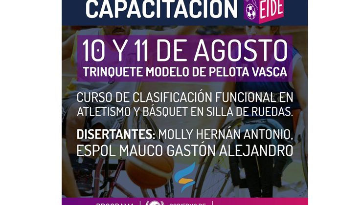 El Trinquete Modelo será sede de un curso de clasificación funcional en atletismo y básquet en silla de ruedas