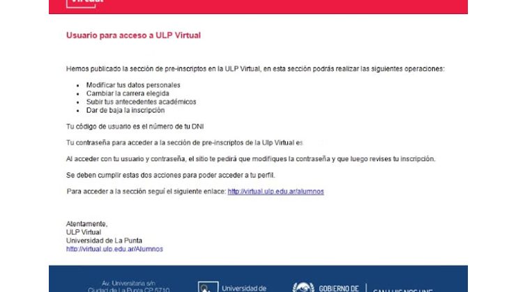 La ULP procesa las preinscripciones para las carreras virtuales