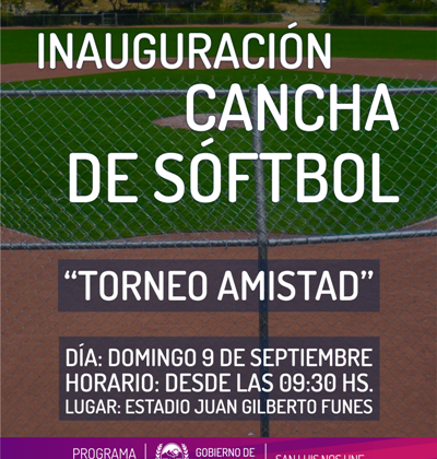 Inauguran la cancha de sóftbol en el Estadio “Juan Gilberto Funes”