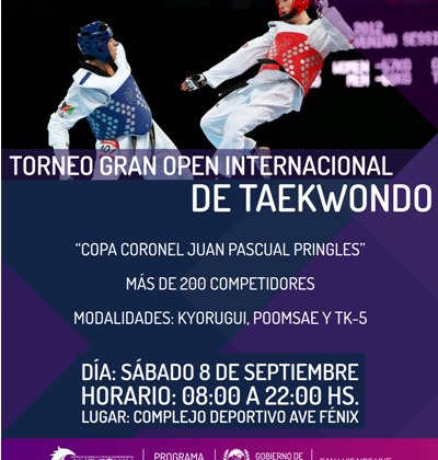 “El Ave Fénix” será sede del Torneo Gran Open Internacional de Taekwondo