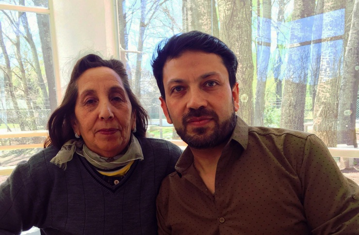Teté junto a Gerardo Masman, director del Museo de la Poesía Juan Crisóstomo Lafinur y Centro Creativo Cultural Valeper.