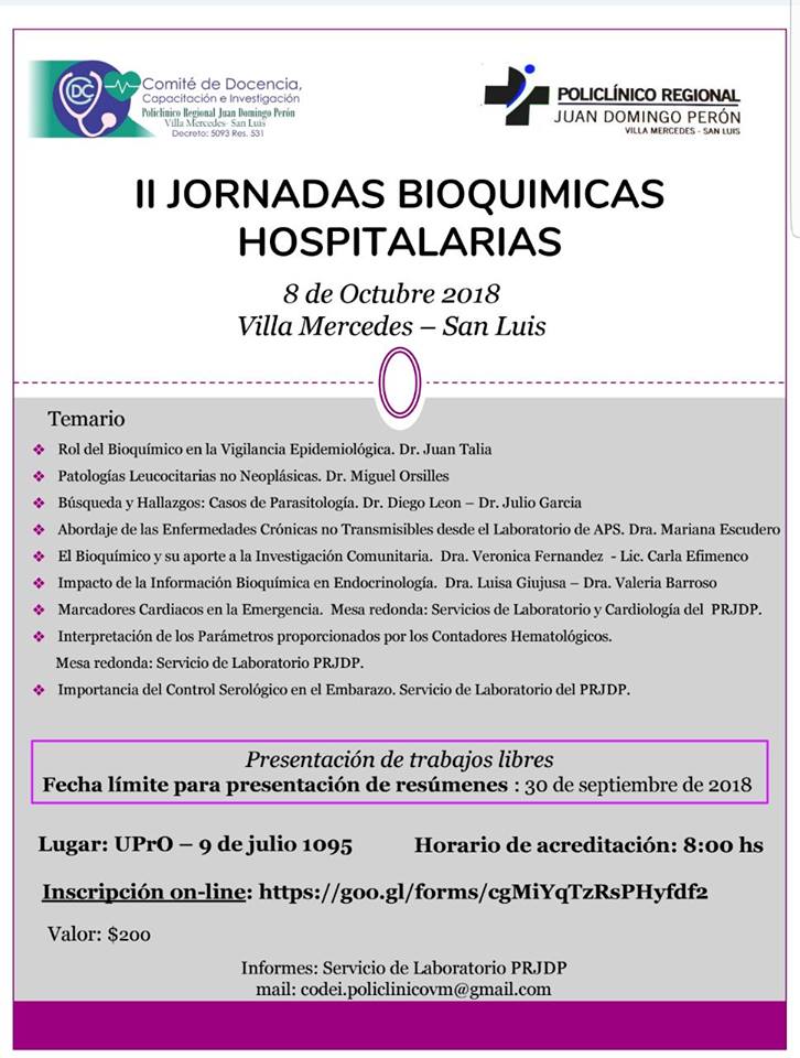 Jornadas Bioquímicas Hospitalarias.