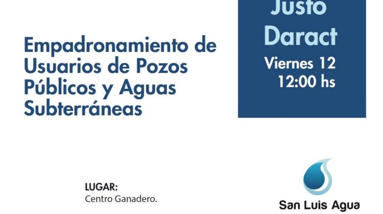 Convocan a usuarios de Pozos Públicos de Justo Daract