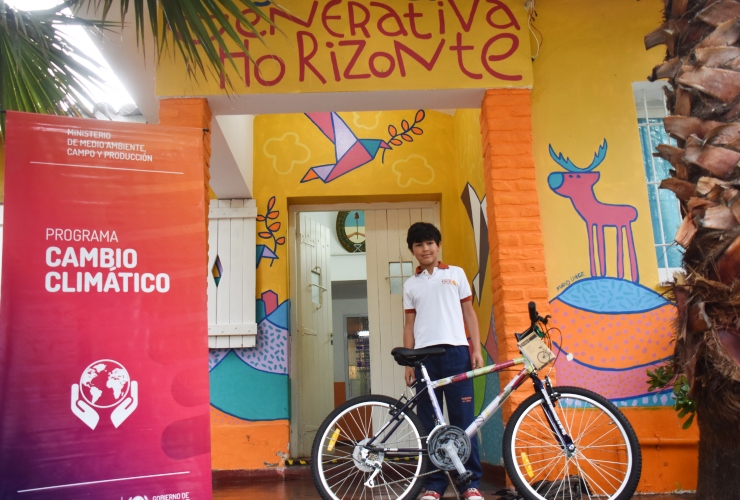 Nehuén Palomino, estudiante de la Escuela Generativa “Horizonte”, de la localidad de El Volcán.