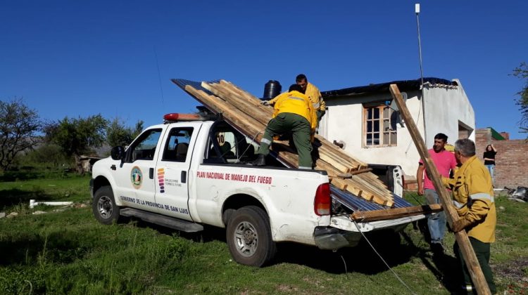 Asistieron a los afectados por el temporal en Lafinur y Papagayos