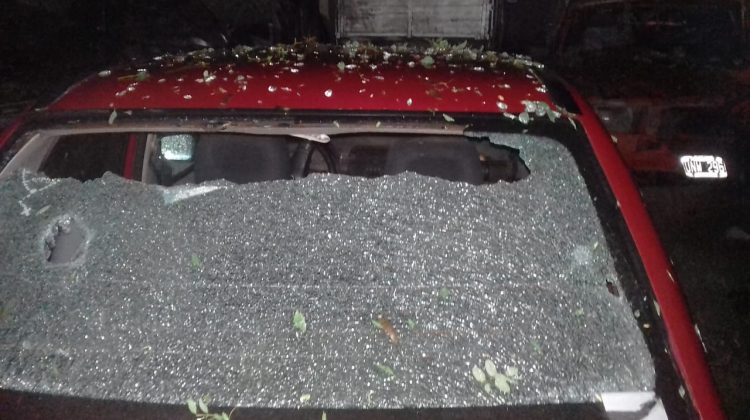Intenso viento, lluvia y granizo afectó a la localidad de Tilisarao y también a Candelaria