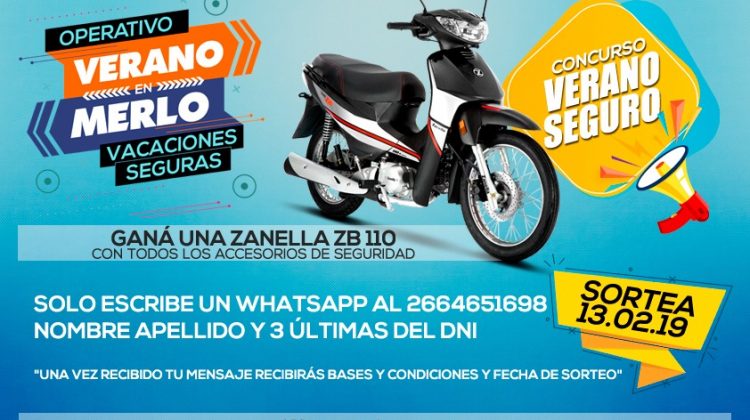 Operativo “Vacaciones seguras”: este miércoles sortean la moto