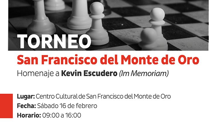 Se realizará en San Francisco un Torneo de Ajedrez en memoria a Kevin Escudero