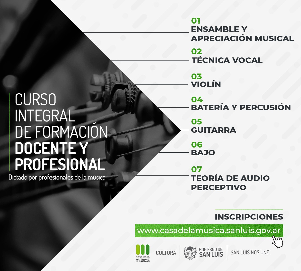La Casa de la Música abre las inscripciones para la formación musical a docentes.