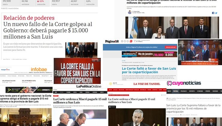 Fuerte repercusión en medios periodísticos sobre el fallo de la Corte que da la razón a San Luis